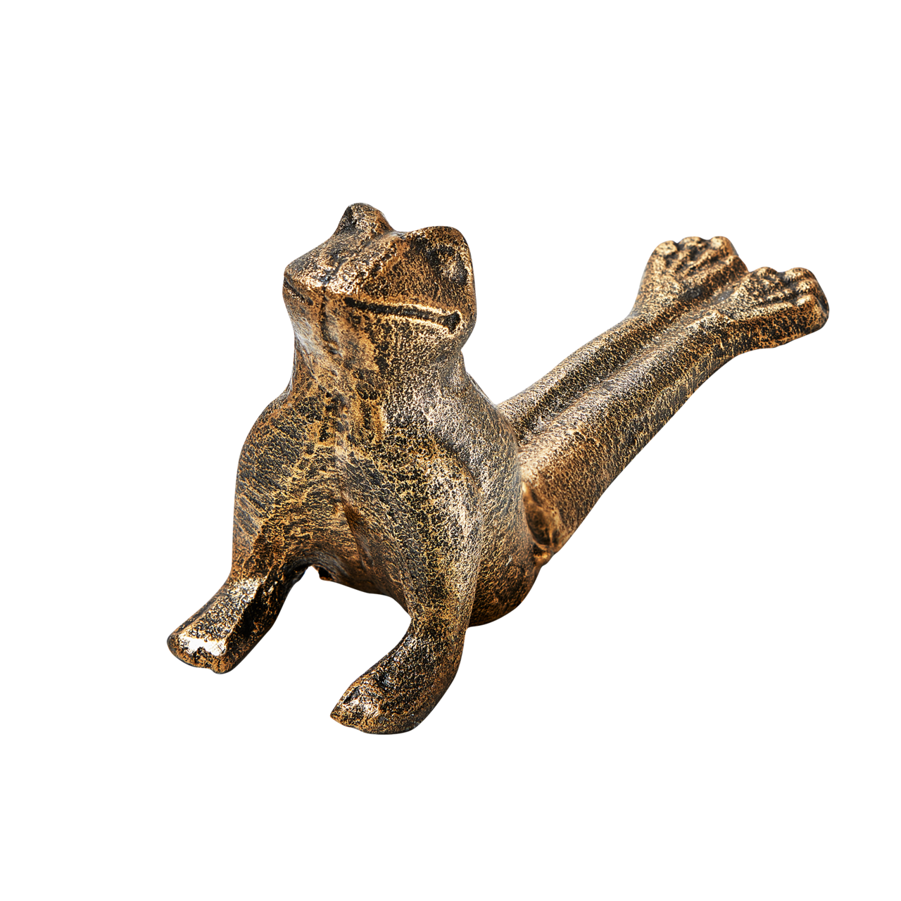 Frankie Frog Doorstop - Cute Gold Frog Design, 6.75" L x 2" W x 3" H, Easy Spot or Wipe Clean, Perfect for Everyday Use